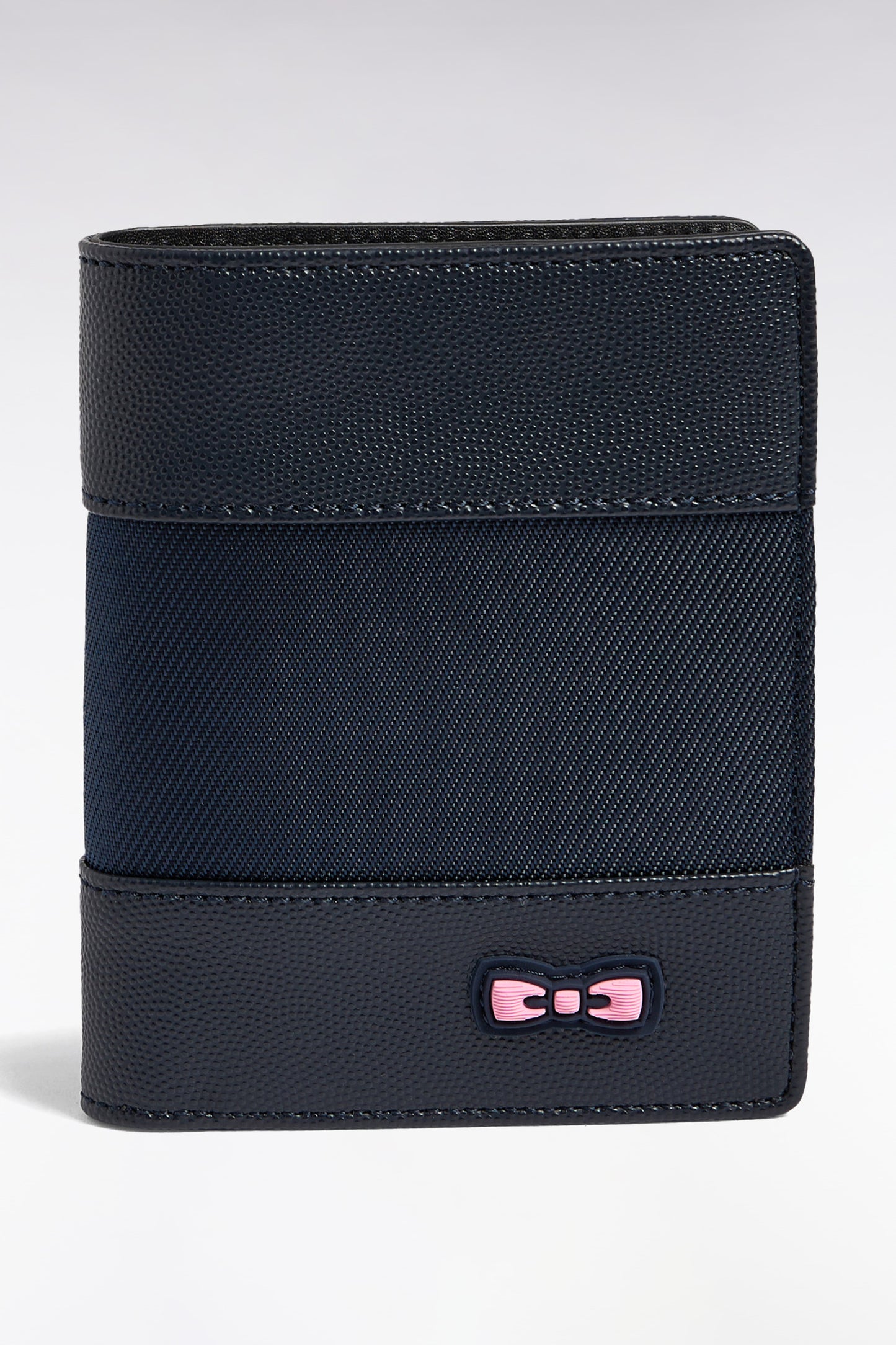 French wallet in navy bimaterial grippy