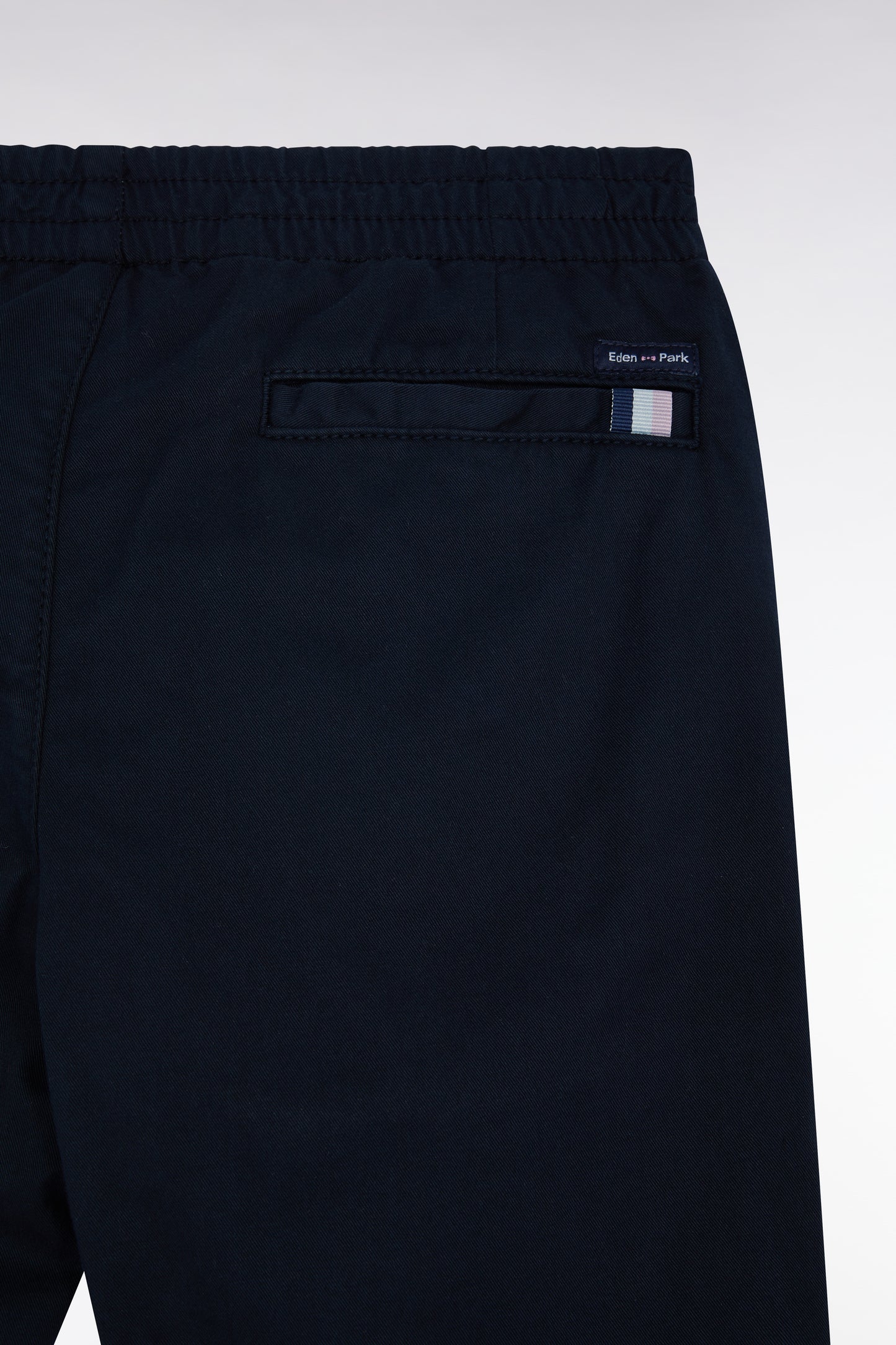 Pantalon chino sans plis en coton stretch marine