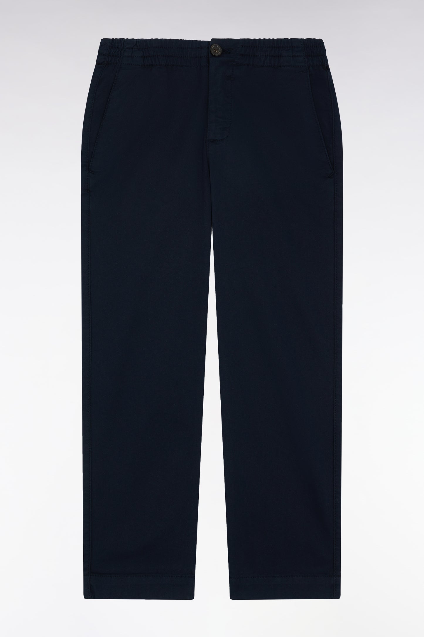 Pantalon chino sans plis en coton stretch marine