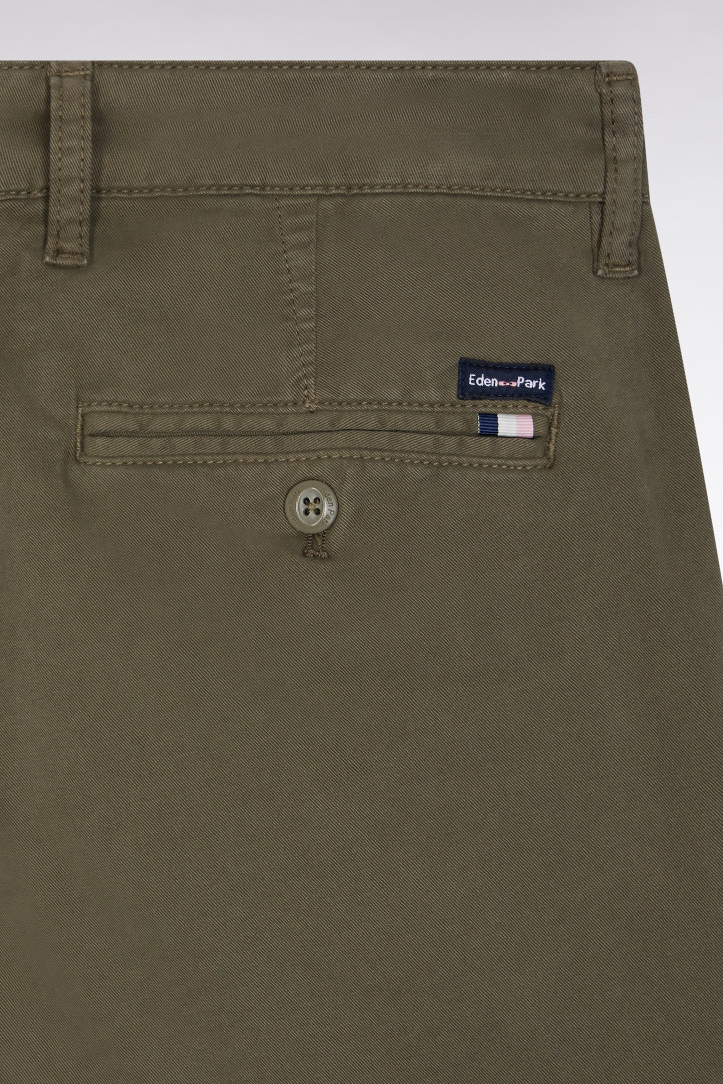 Pantalon chino sans plis en coton stretch kaki