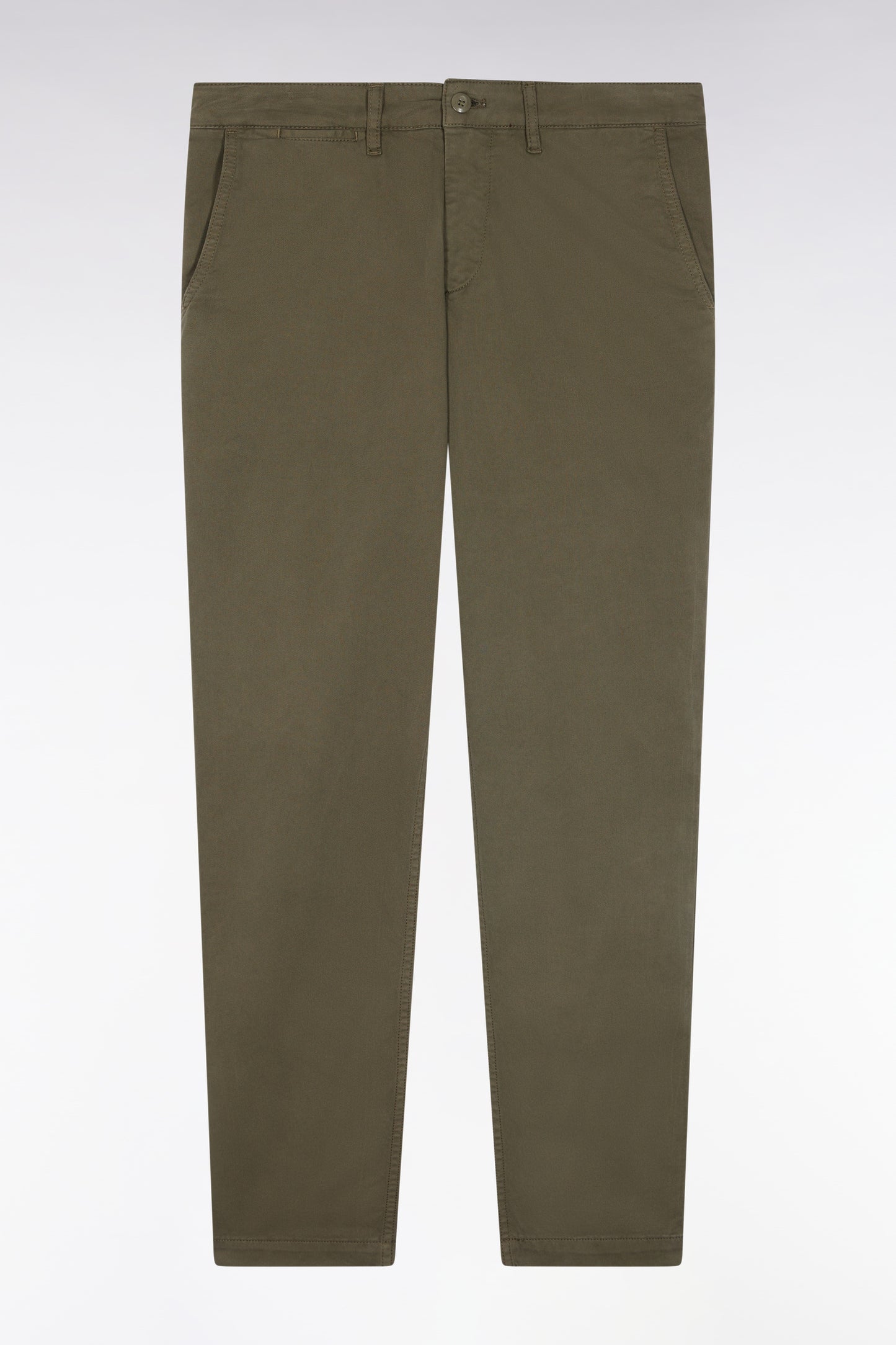 Pantalon chino sans plis en coton stretch kaki