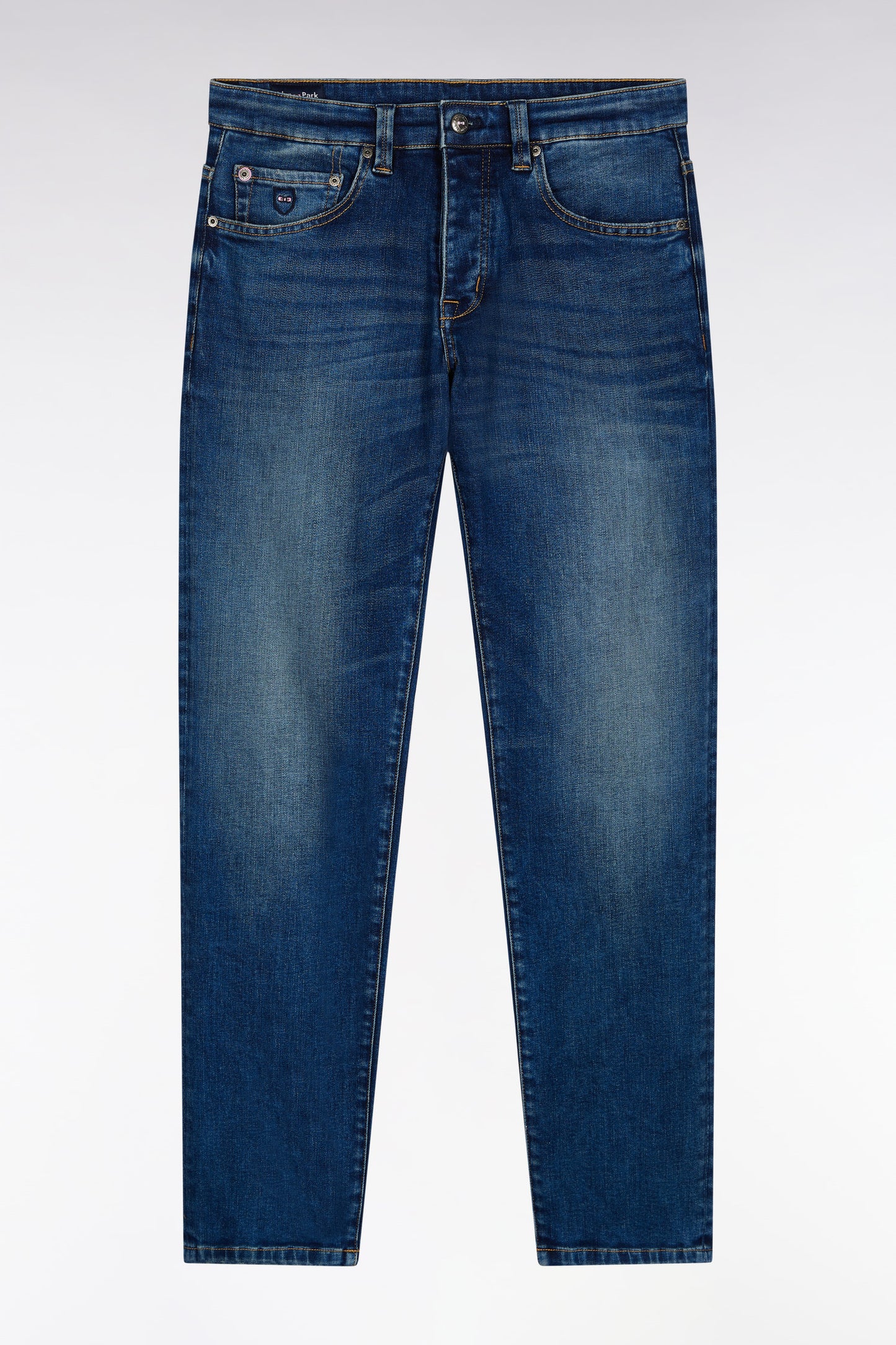 Jean 5 poches en denim stretch bleu coupe Regular