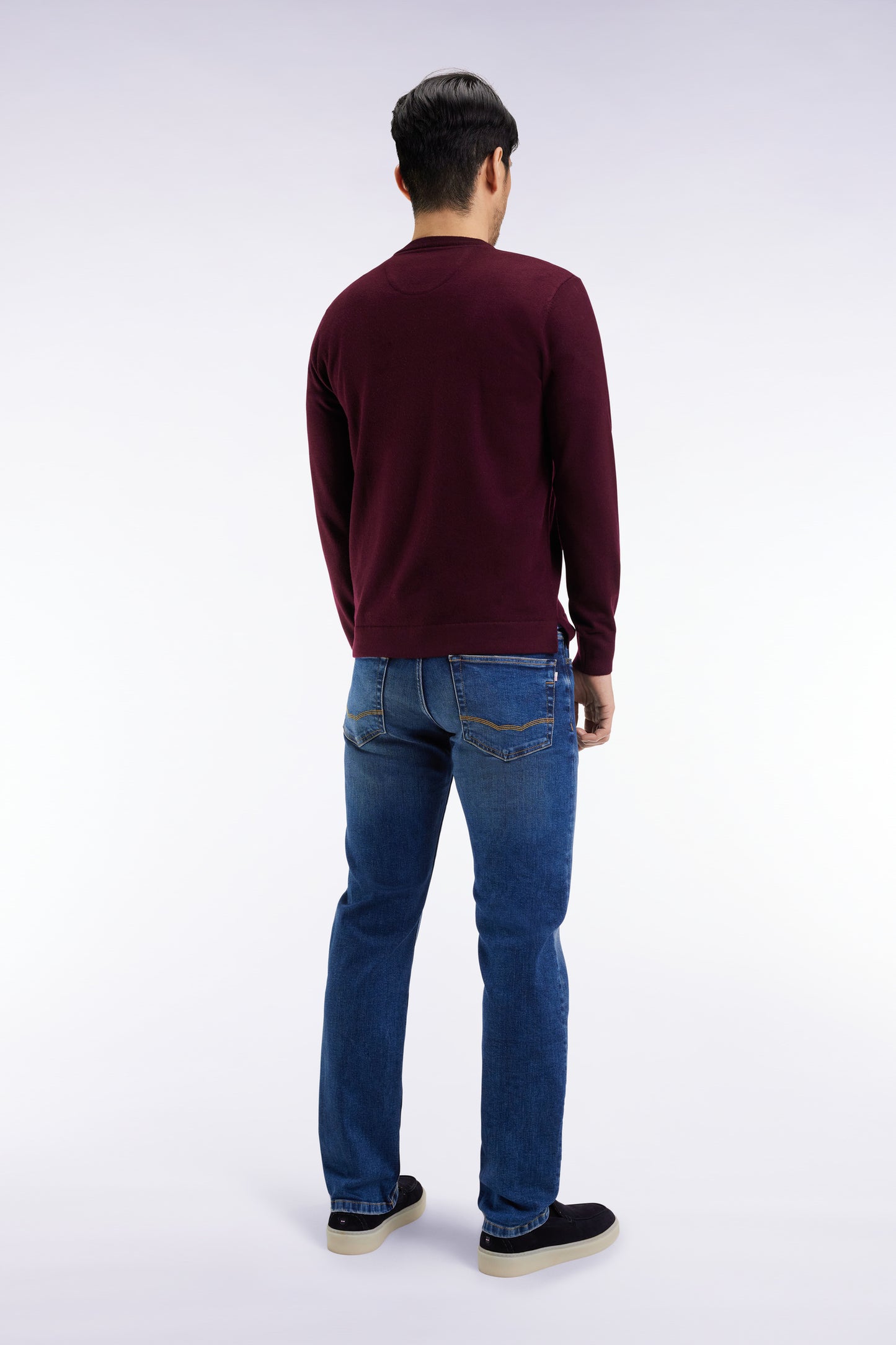 Jean 5 poches en denim stretch bleu coupe Regular