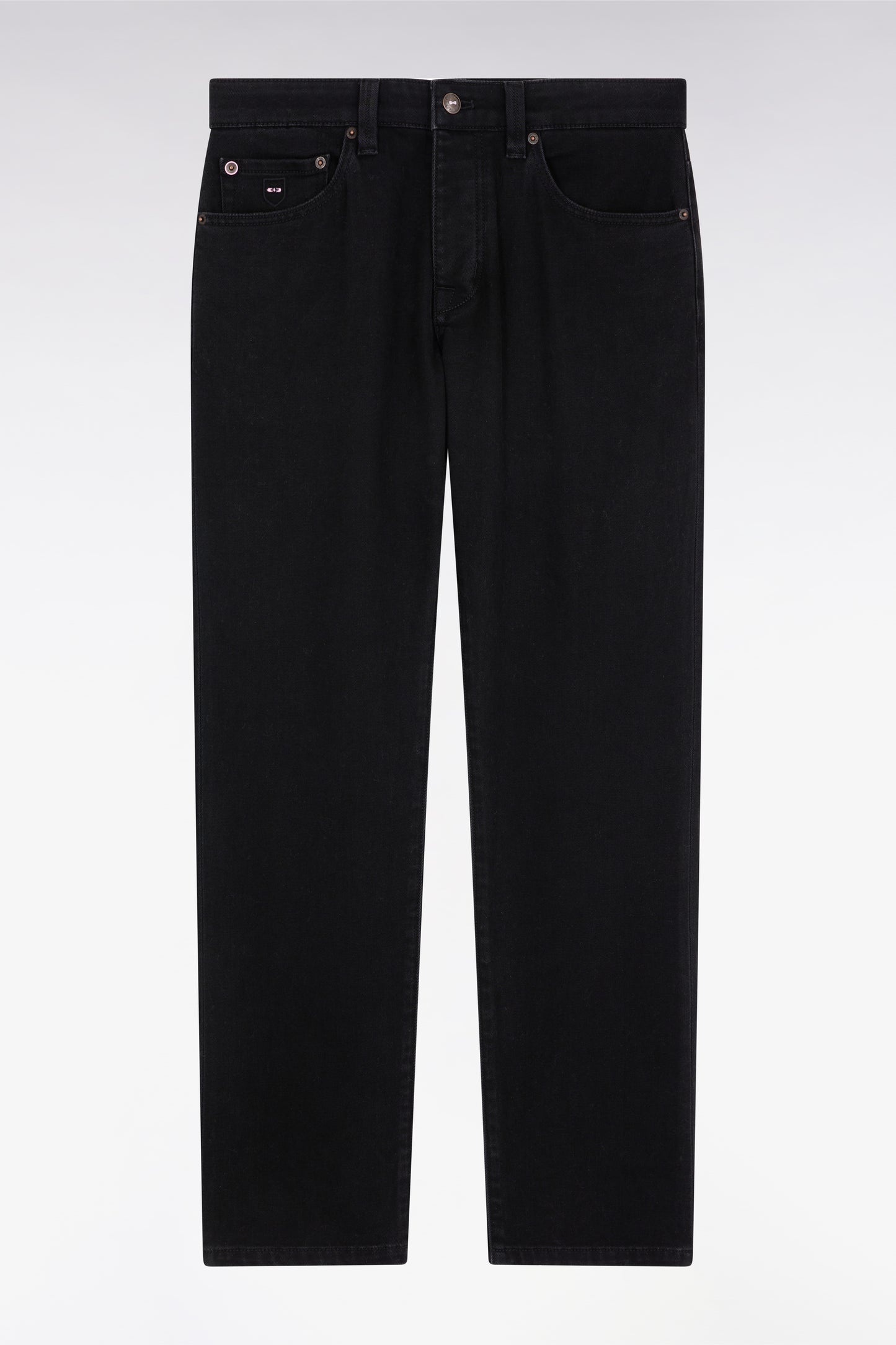 Jean 5 poches en denim stretch mélangé noir coupe Regular