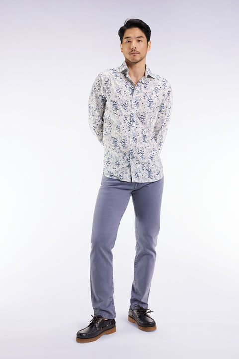 5-pocket jeans in beige stretch cotton - Image 1