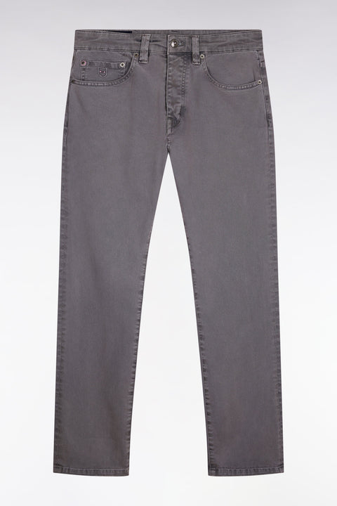 5-pocket jeans in beige stretch cotton - Image 2
