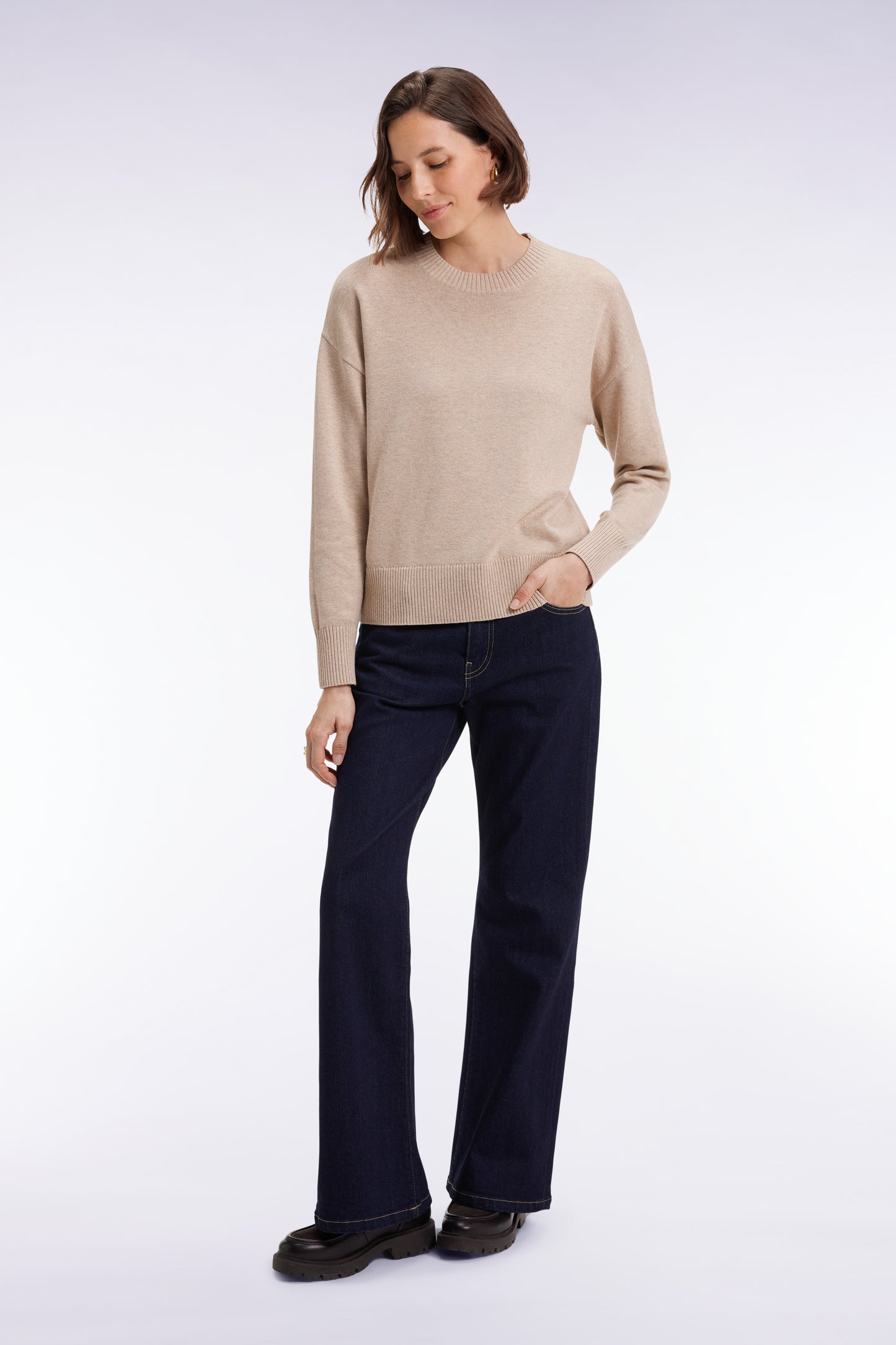 5-pocket jeans in raw stretch denim, regular fit