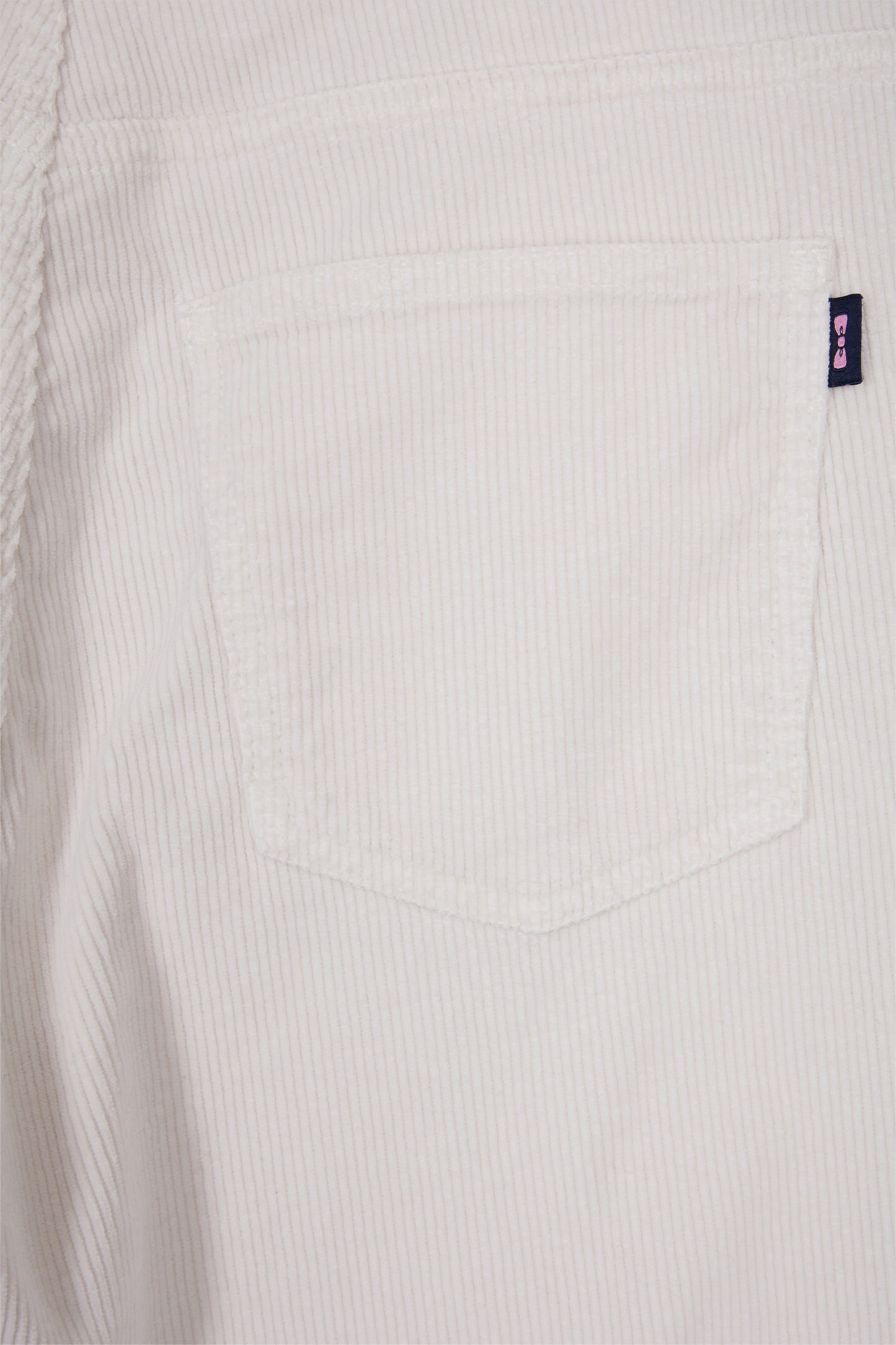 Ecru corduroy 5-pocket pants