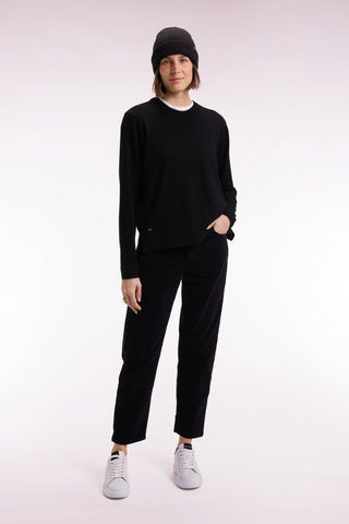 Black corduroy 5-pocket pants