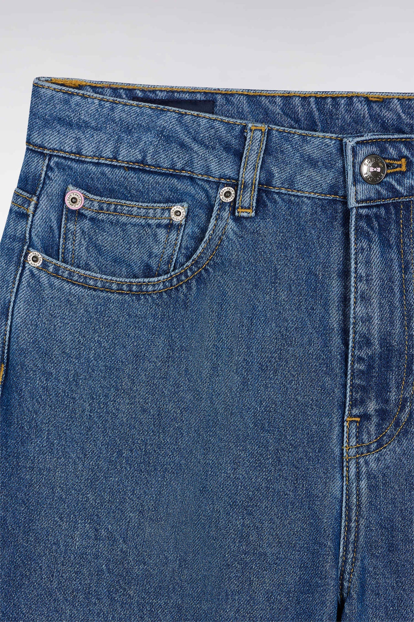 Relaxed cut wide-leg raw denim jeans