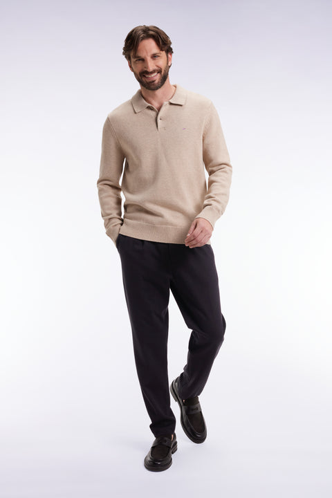 Double-faced jersey pants with black elastic waistband, Modern cut - Image 1