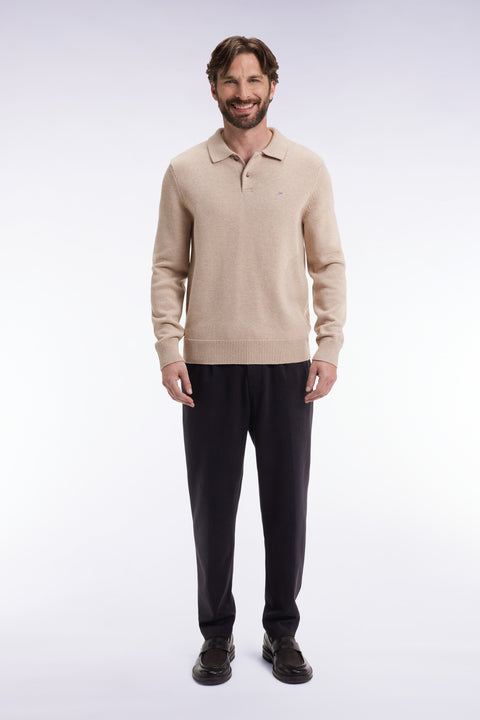 Double-faced jersey pants with black elastic waistband, Modern cut - Image 3