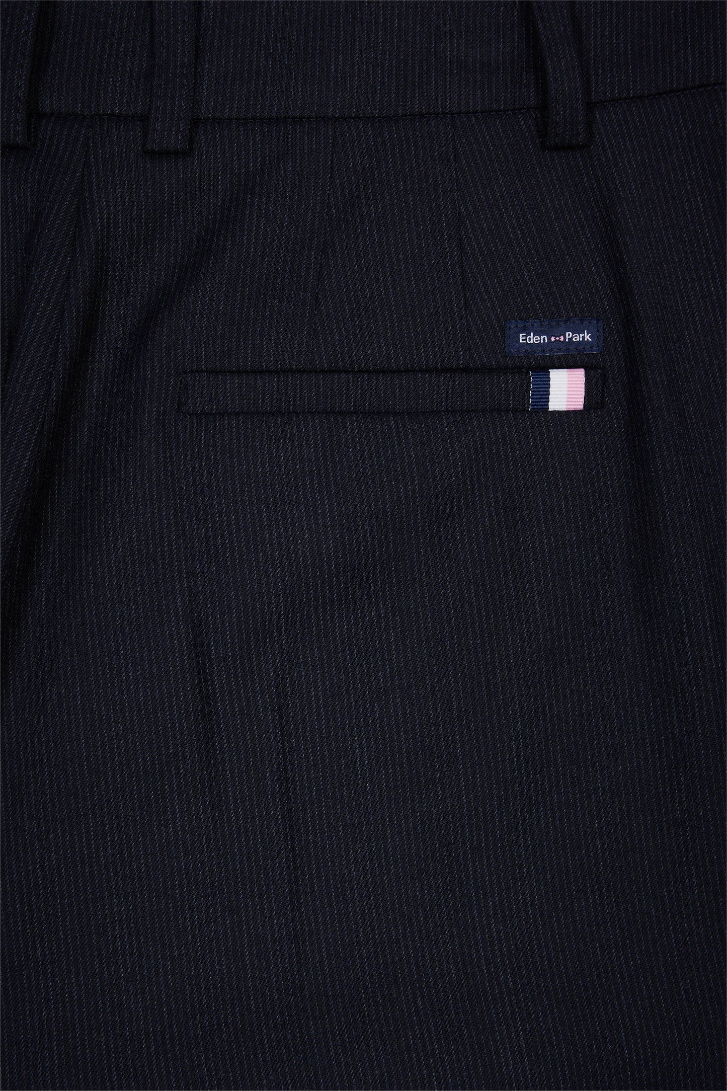 Flare pants in navy stretch wool flannel