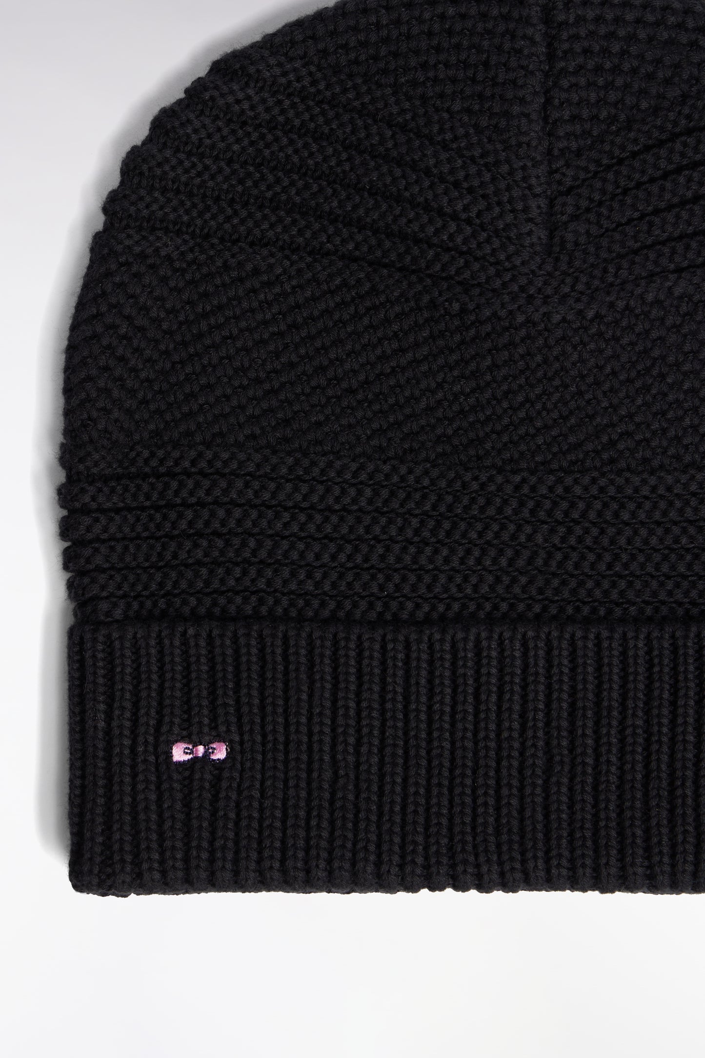 Bonnet en maille coton fantaisie noir