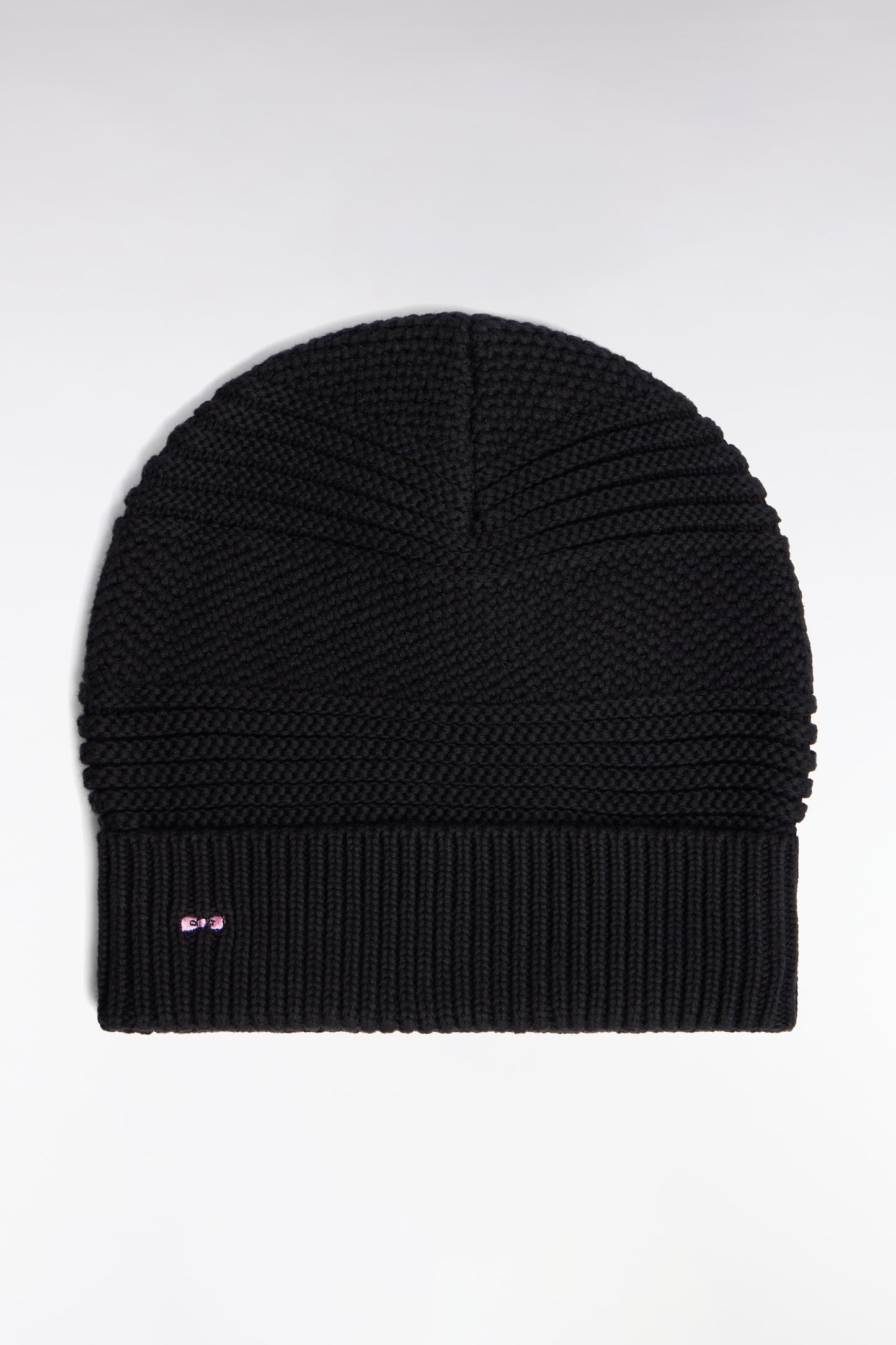 Bonnet en maille coton fantaisie noir