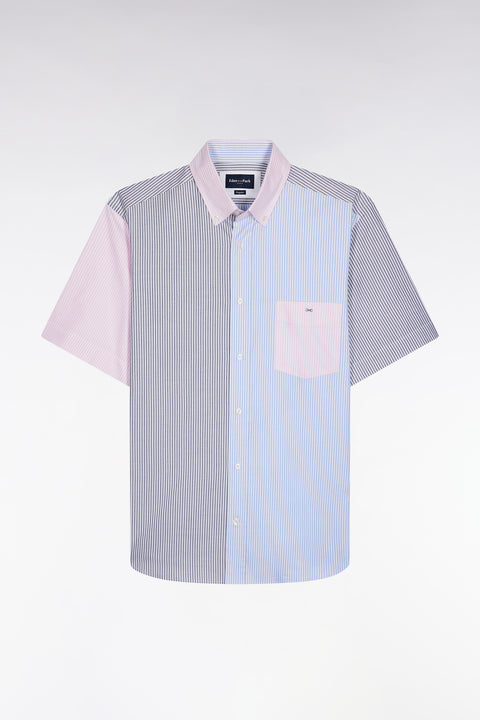 Short-sleeved colorblock straight-cut shirt - Image 1