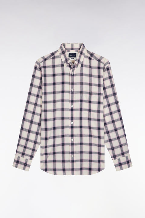 Pink cotton check shirt, straight cut - Image 2