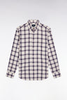 Pink cotton check shirt, straight cut