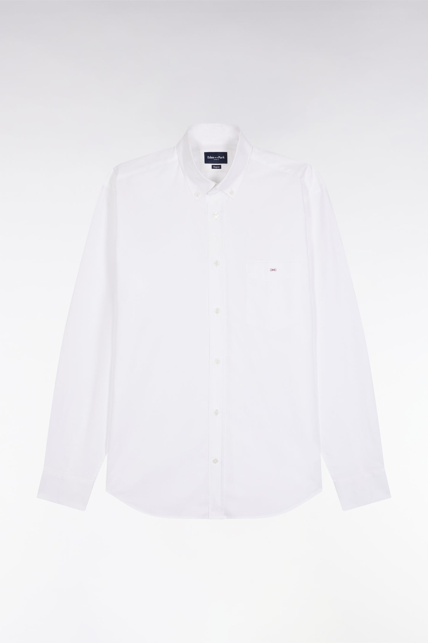 Straight-cut white cotton shirt