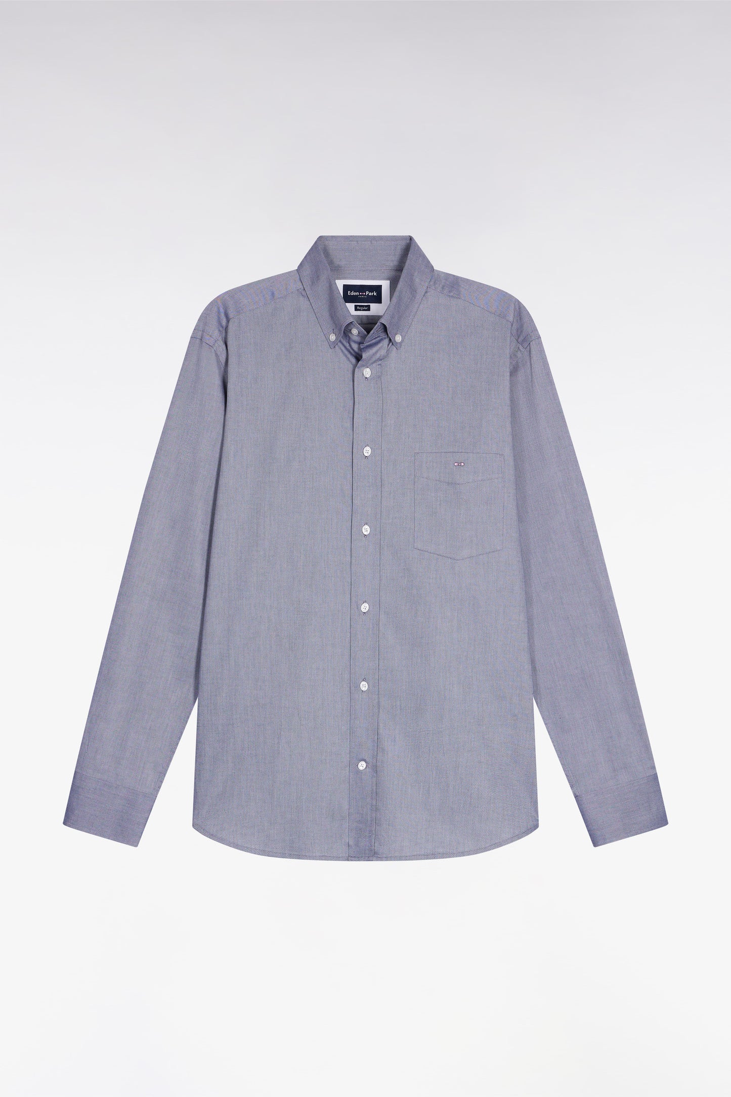 Navy cotton straight-cut shirt