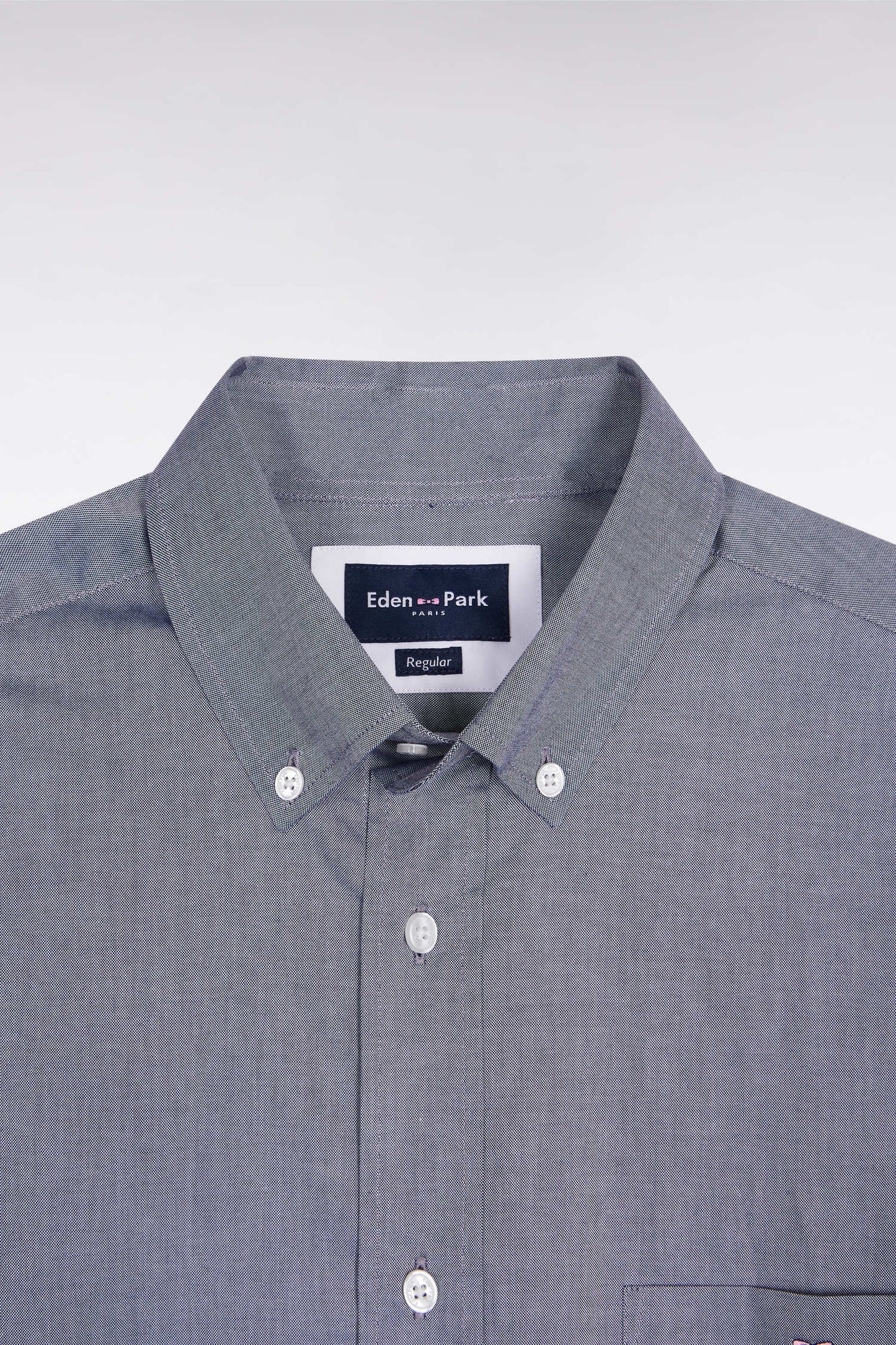 Navy cotton straight-cut shirt
