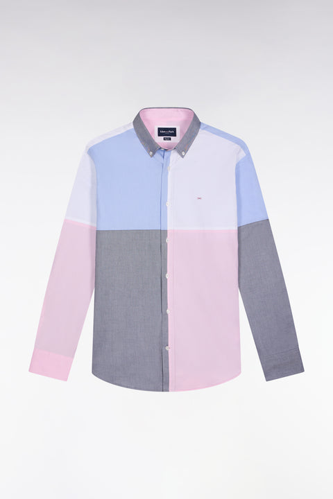 Cotton shirt with four-color pattern, straight cut - Image 2