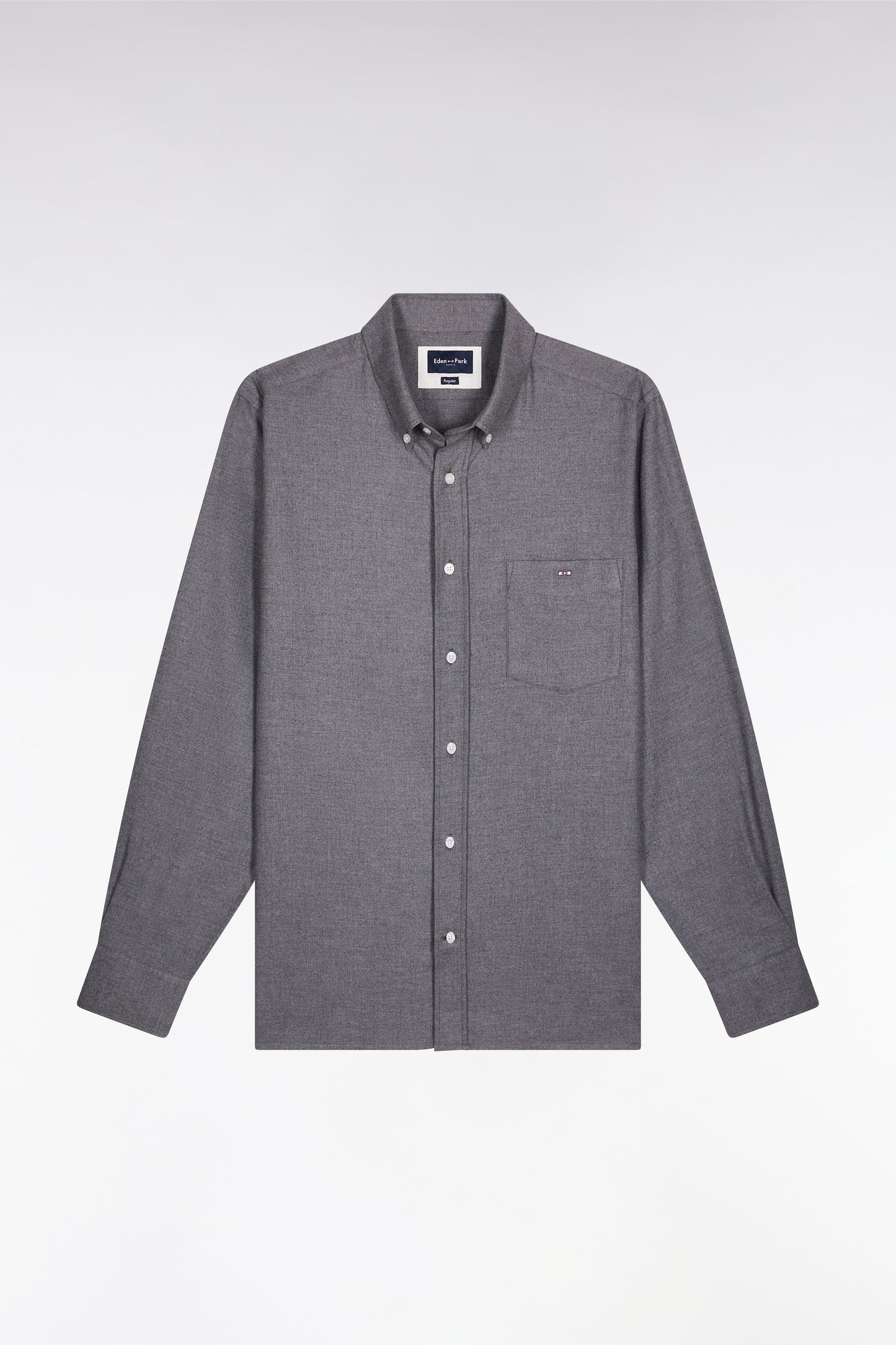 Grey flannel shirt, straight cut