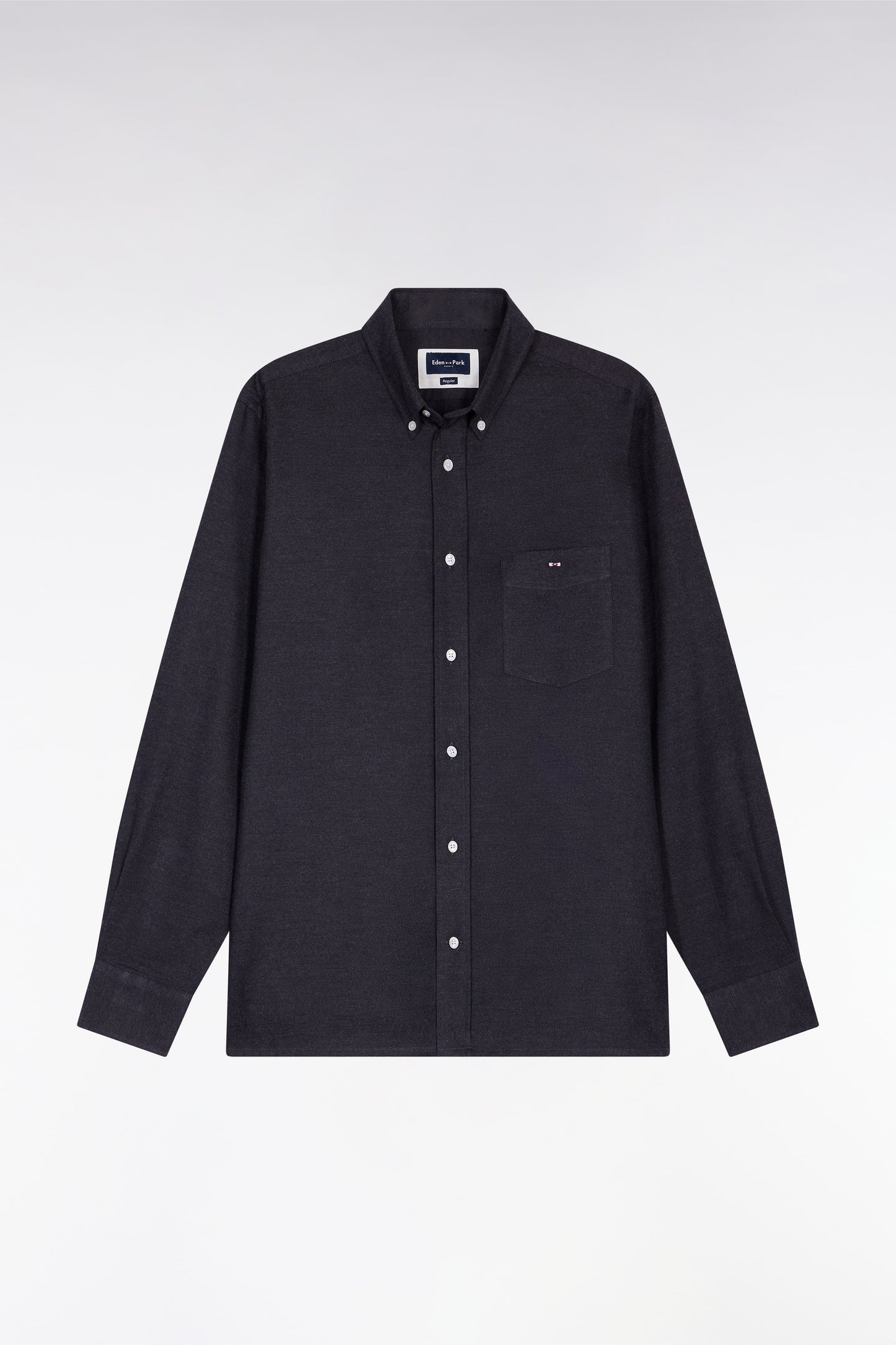 Dark grey straight-cut flannel shirt