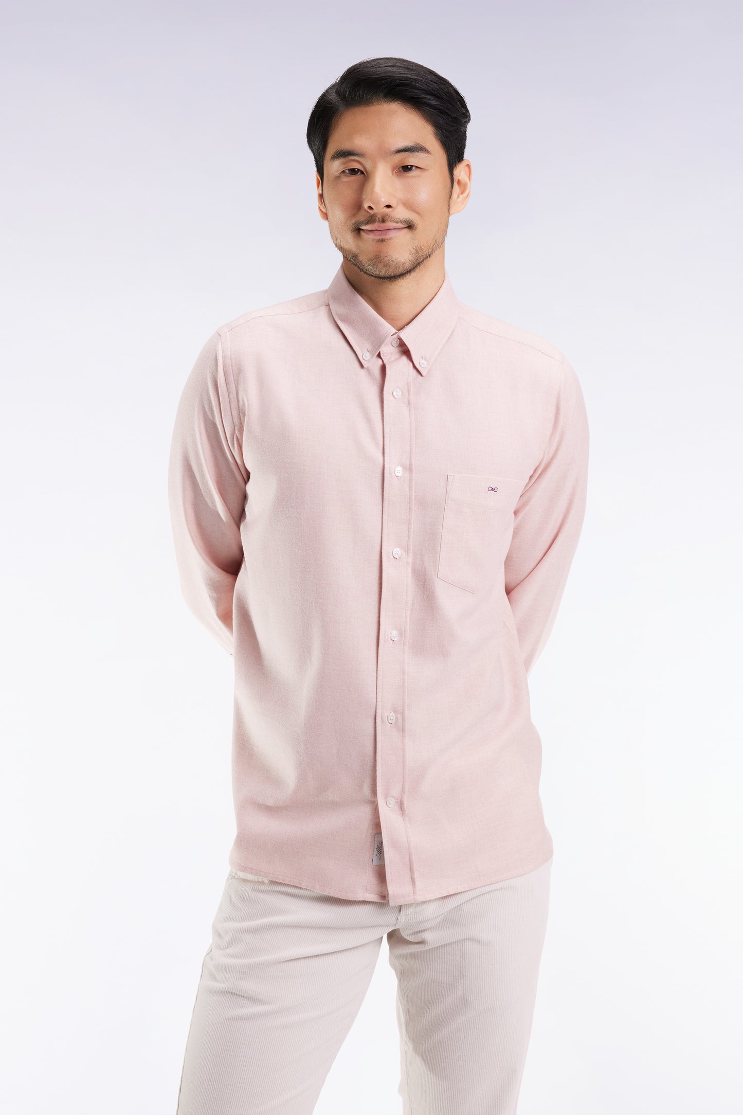 Pink flannel shirt, straight cut