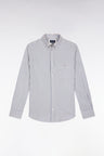 Pima cotton shirt with blue and white stripes