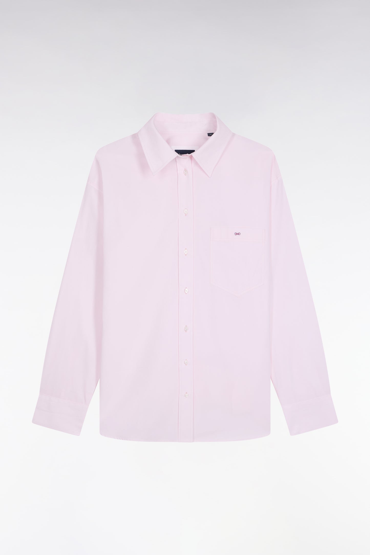 Oversized pink cotton poplin shirt