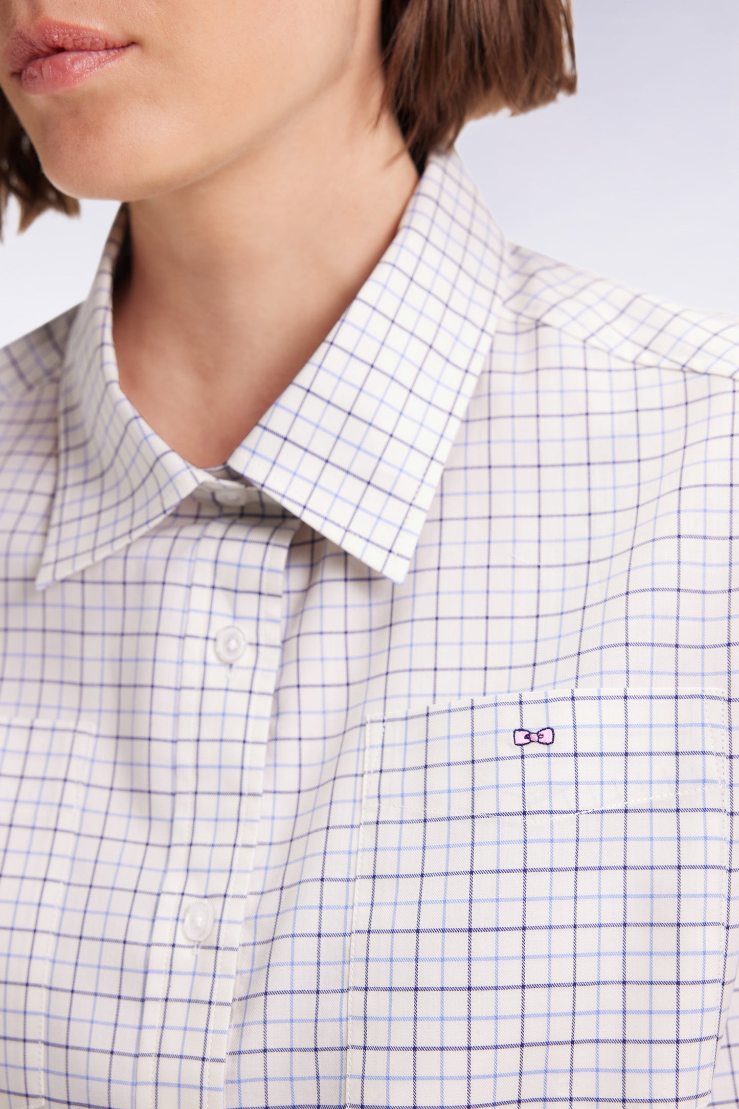 Grey and white check Relaxed fit shirt
