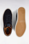 Navy suede low-top sneakers