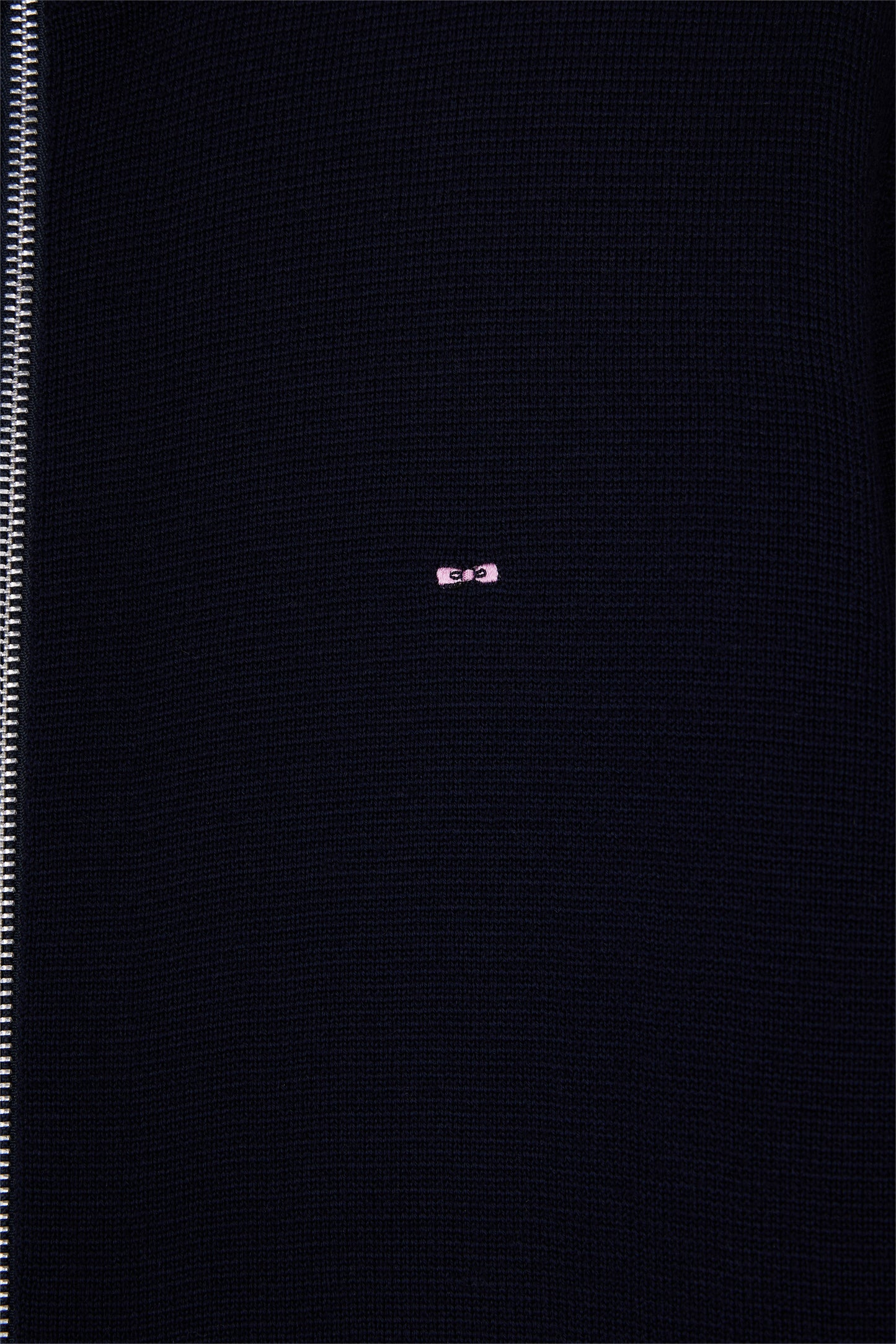 Navy merino wool straight-cut cardigan