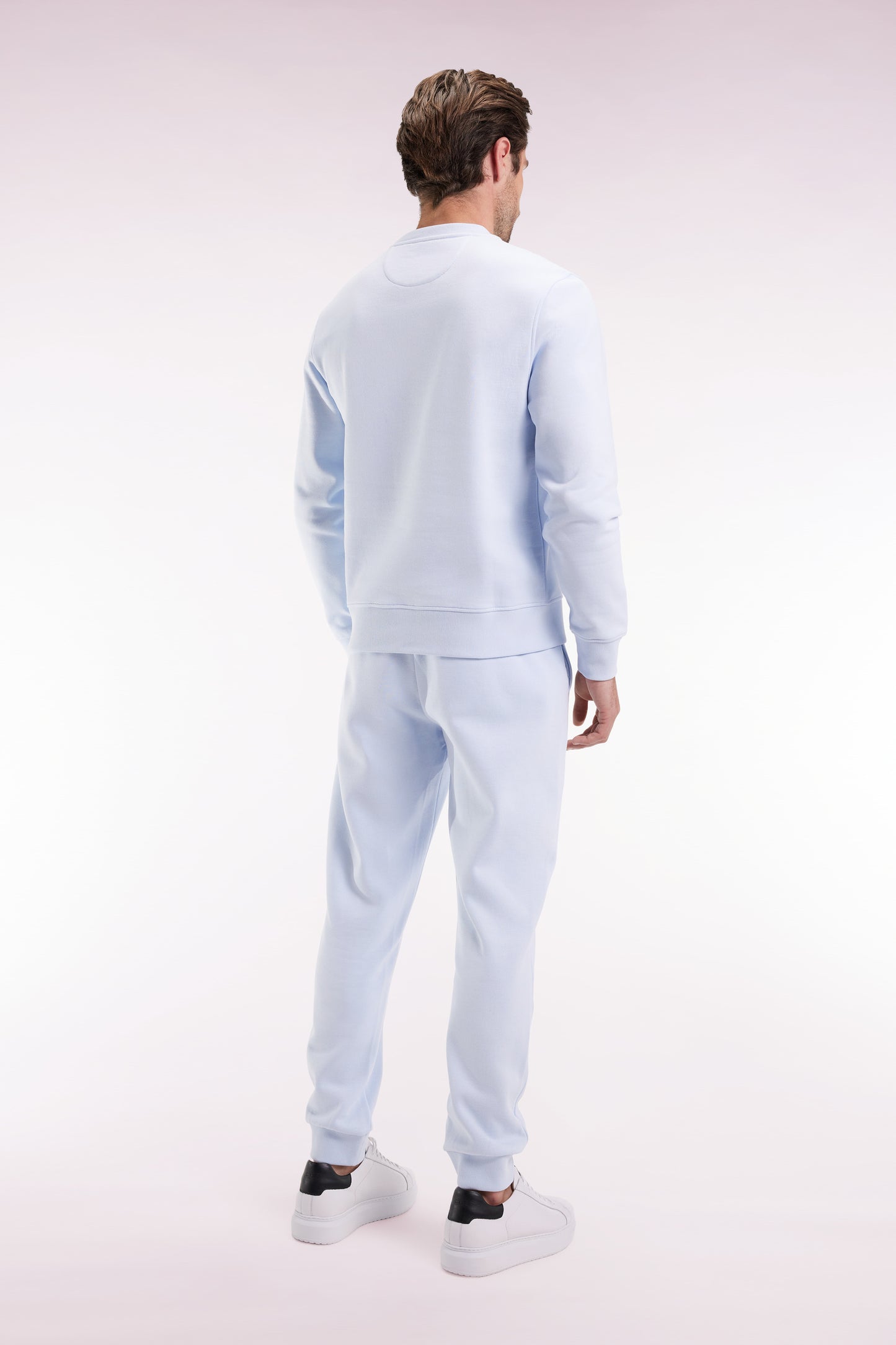 Jogging suit in sky-scratch fleece, straight cut