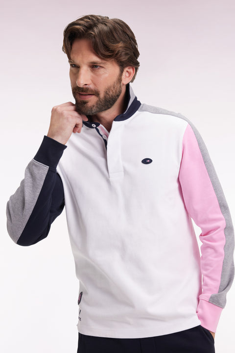 XV de France white long-sleeved jersey with embroidered back, straight cut - Image 1