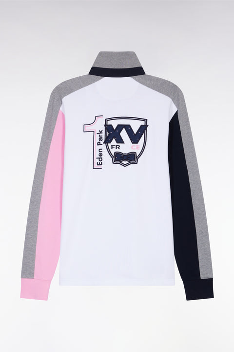 XV de France white long-sleeved jersey with embroidered back, straight cut - Image 2