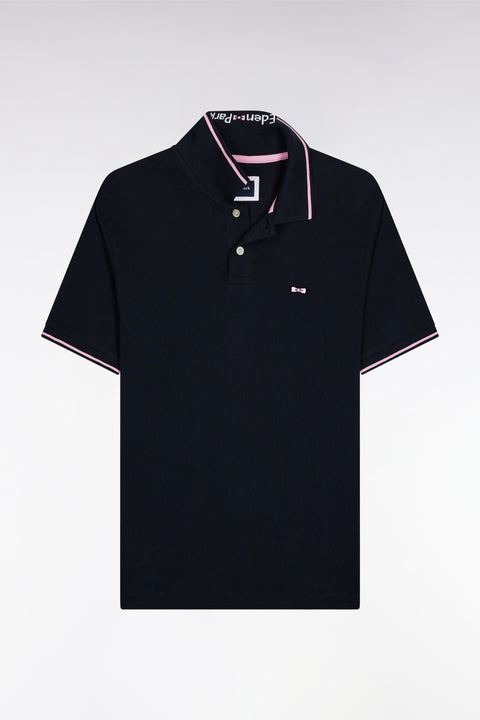 Navy short-sleeved polo shirt - Image 2