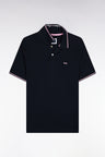 Navy short-sleeved polo shirt