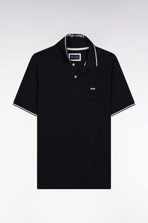 Black short-sleeved polo shirt - Image 2