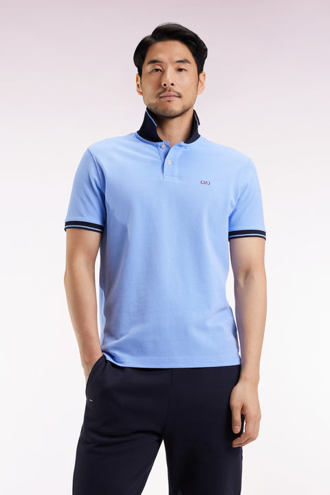 Short-sleeved sky polo shirt - Image 3