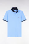 Short-sleeved sky polo shirt