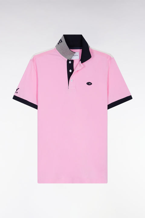 XV de France short-sleeved pink cotton polo shirt, straight cut - Image 2