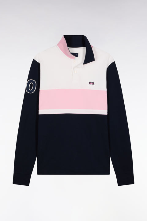 Three-tone long-sleeved polo shirt, regular fit - Image 2