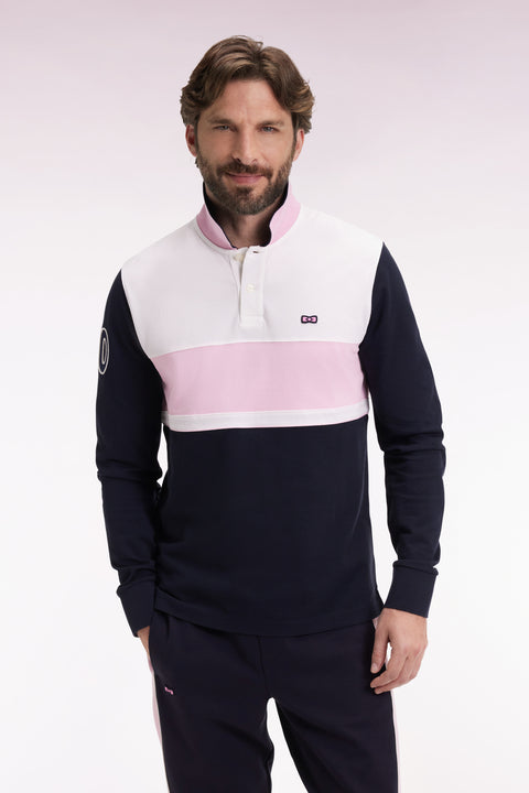 Three-tone long-sleeved polo shirt, regular fit - Image 3