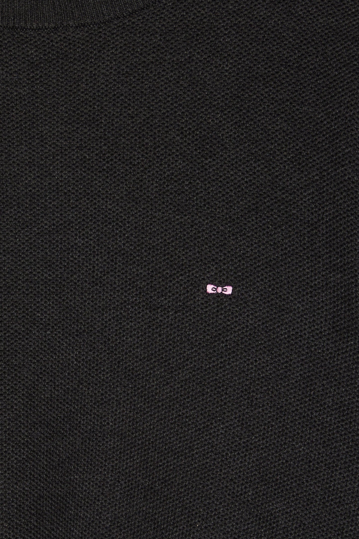 Round-neck sweater in dark grey honeycomb cotton