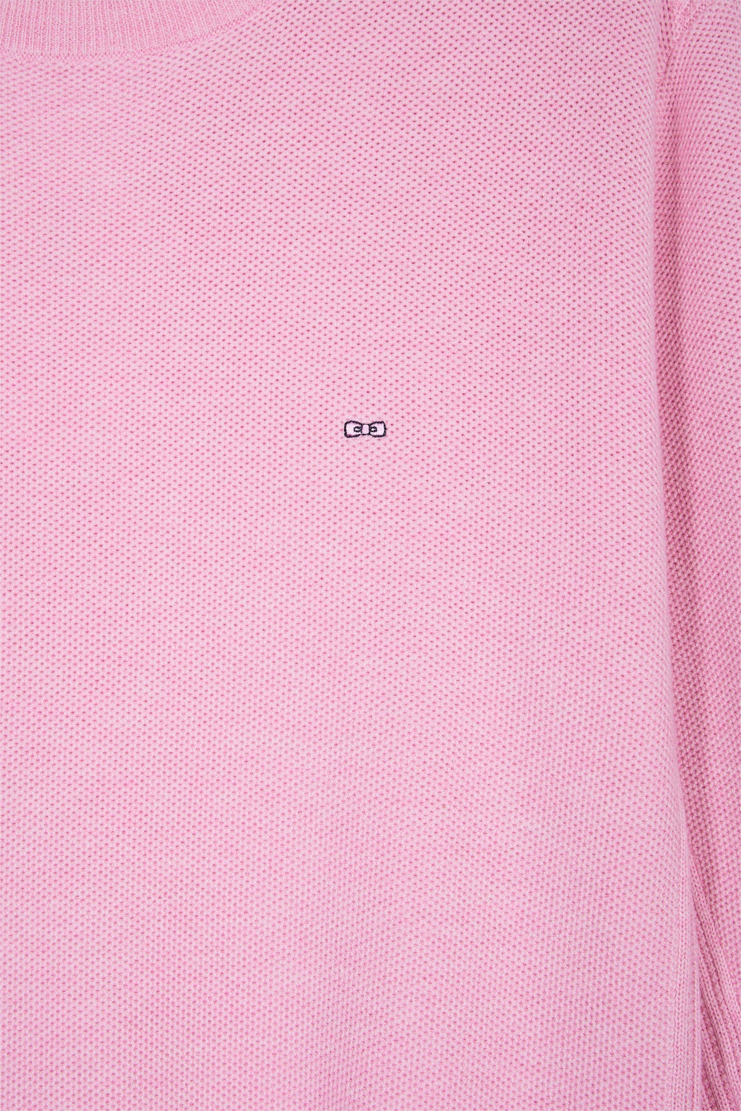 Pink cotton honeycomb round-neck sweater