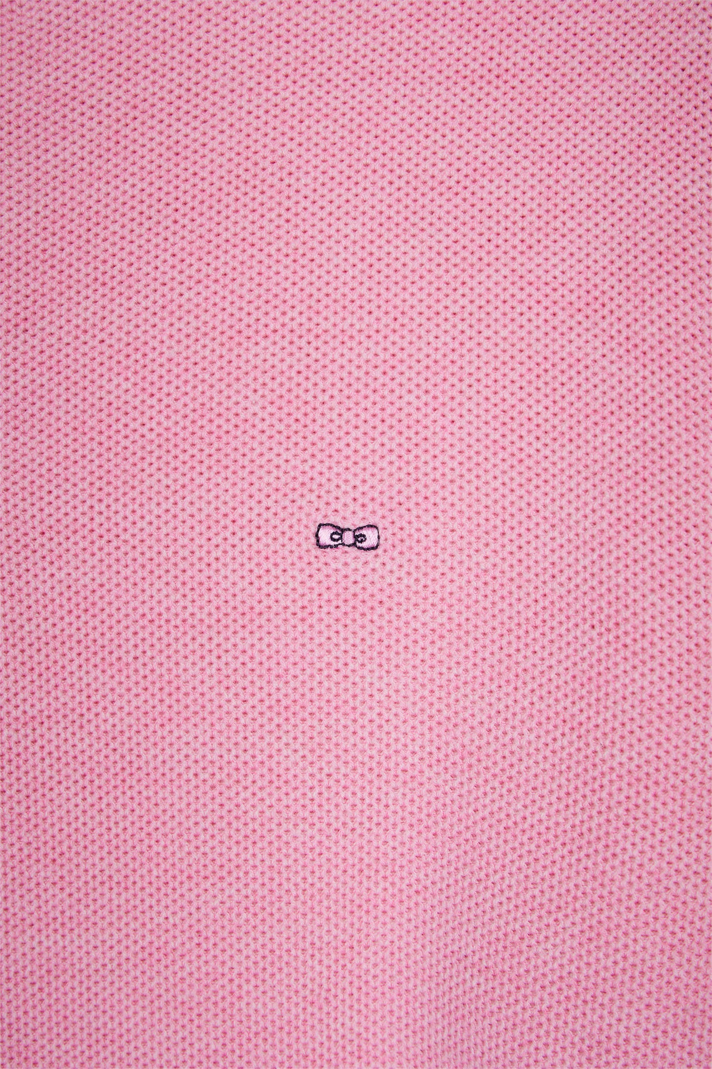 Pink cotton honeycomb trucker-neck sweater