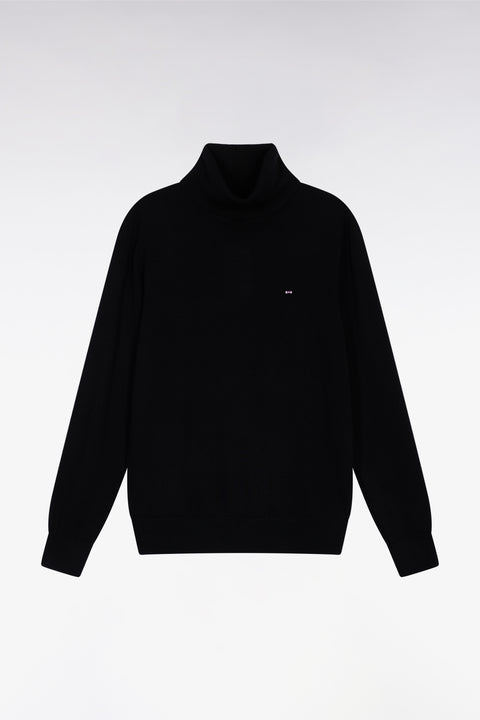 Black merino wool turtleneck sweater - Image 2
