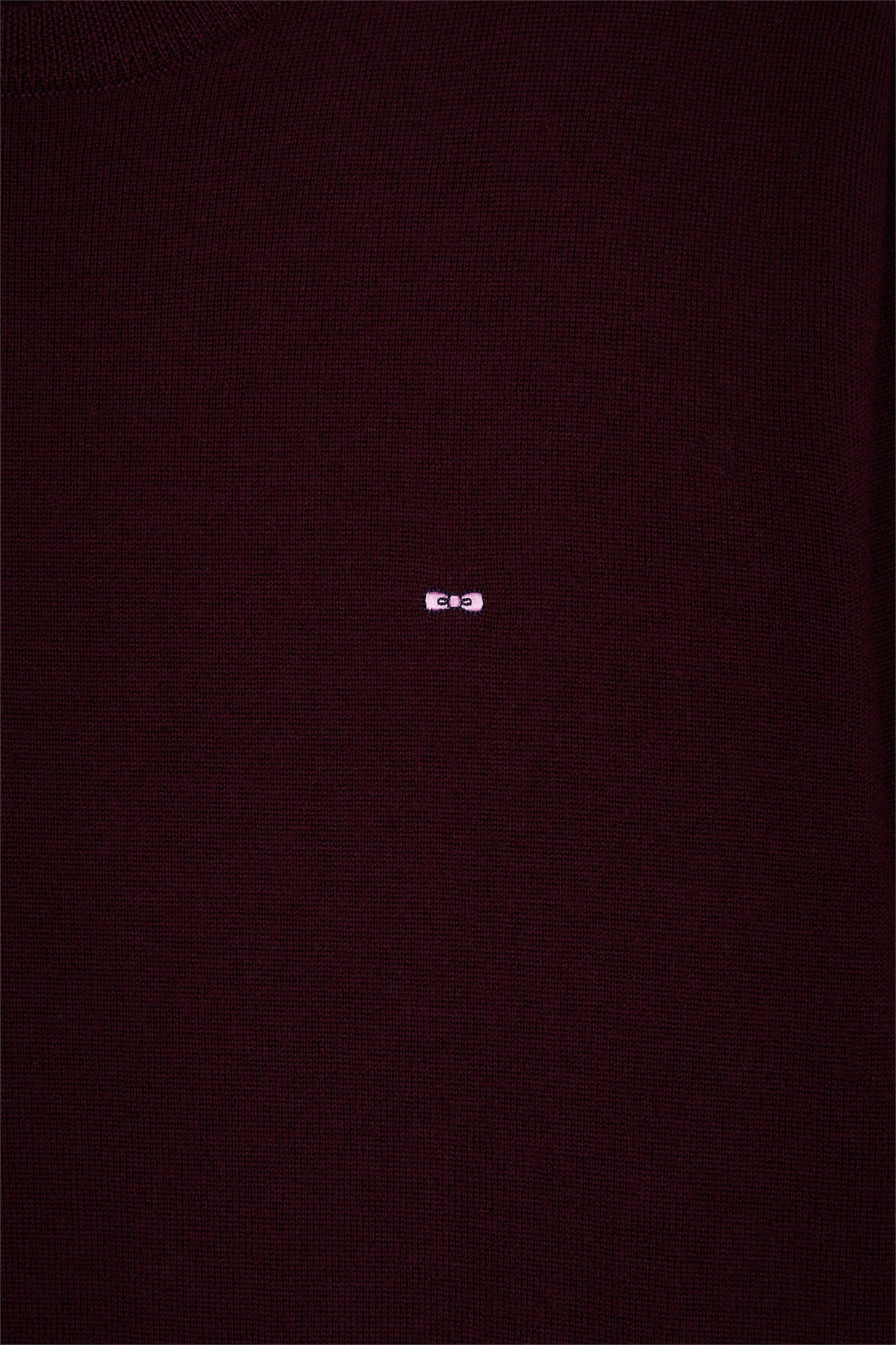 Round-neck sweater in burgundy merino wool